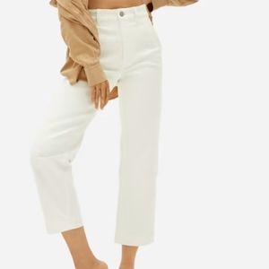NWT Everlane The Straight-Leg Crop Jeans Bone White 0